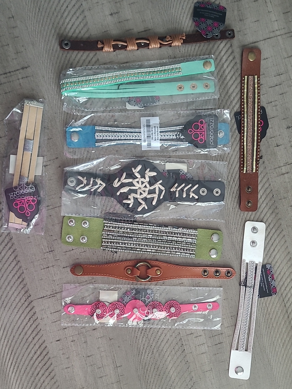 Snap Bracelets, NEVER WORN, Costume Jewelry, Rhinestones, an Faux Leather